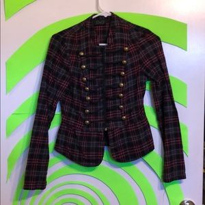 Red/black military style short jacket